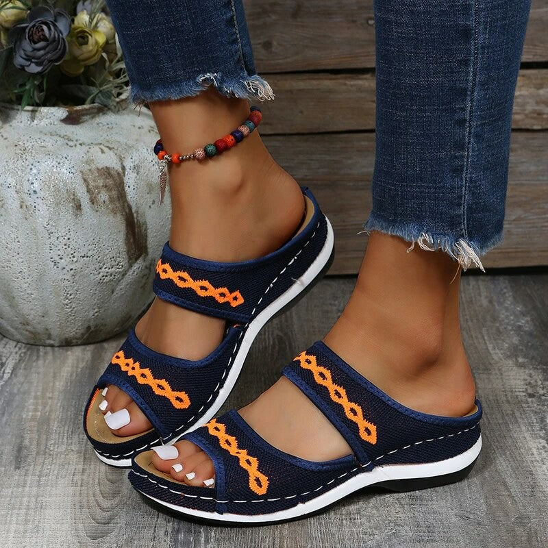 Leather Orthopedic Arch Support Sandals Diabetic Walking Cross Sandals