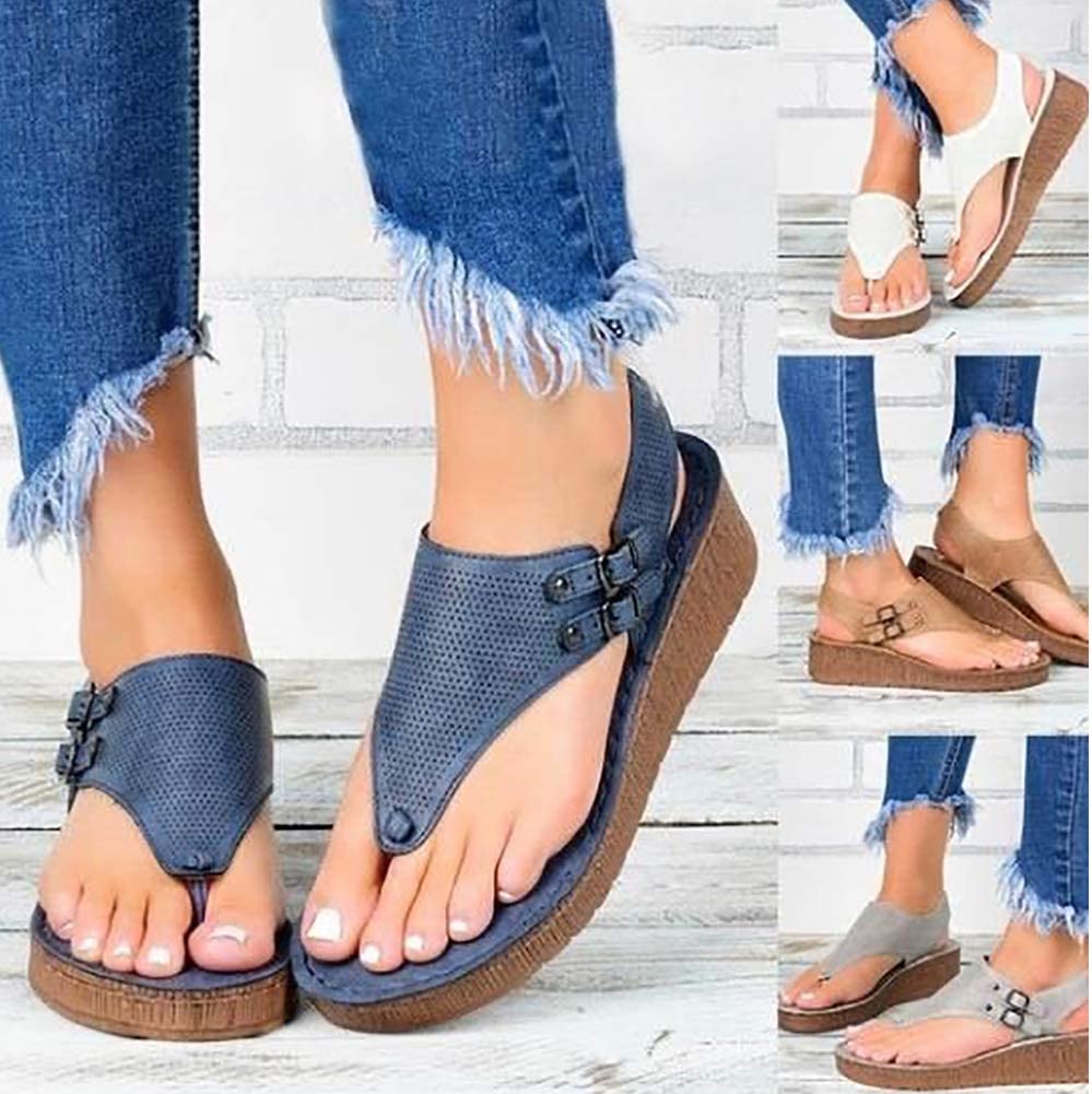 🔥Last Day 69% OFF - Women's Wedge Sandal Plantar Fasciitis Feet Sandal with Arch Support Best Orthotic