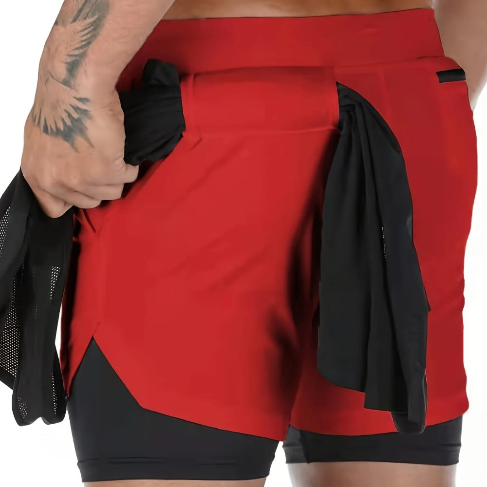 Pantalones cortos deportivos elásticos y transpirables 2 en 1 VL™ 