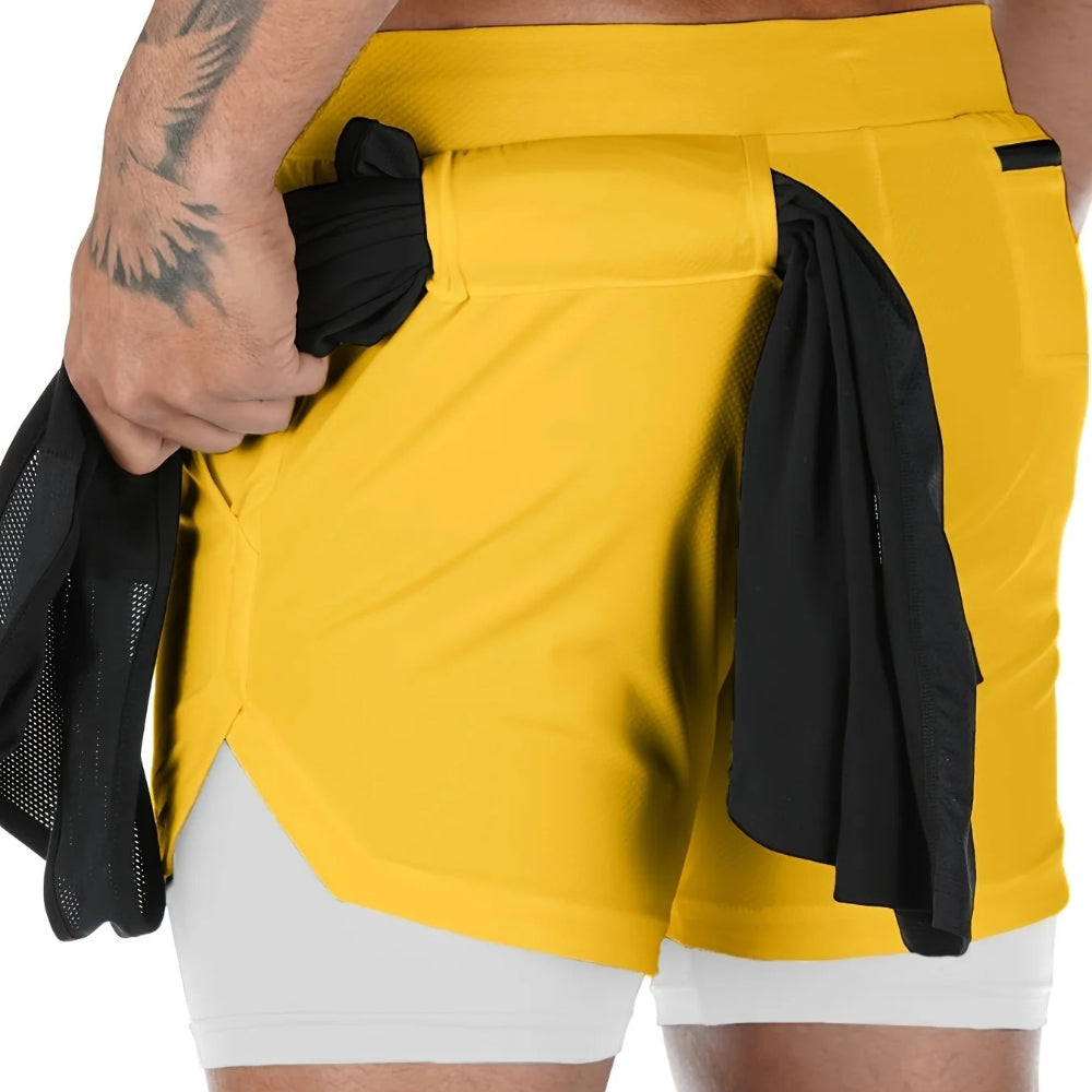 Pantalones cortos deportivos elásticos y transpirables 2 en 1 VL™ 