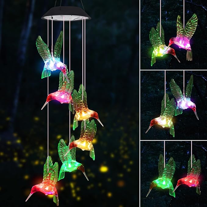 (🎁2024 Mother's Day 59% Off)Hummingbird Solar Wind Chimes