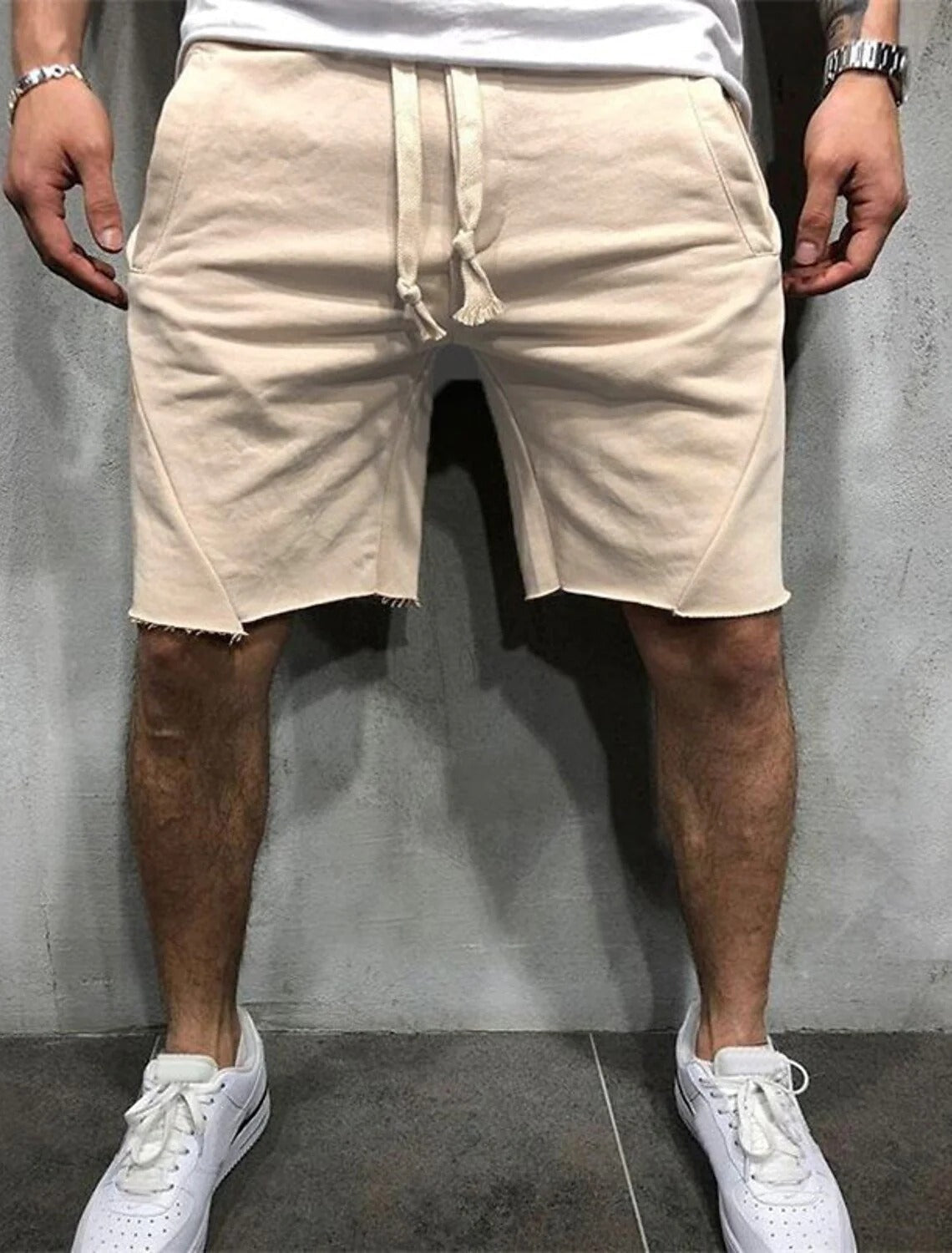 Shorts sueltos lisos con cintura elástica VL™