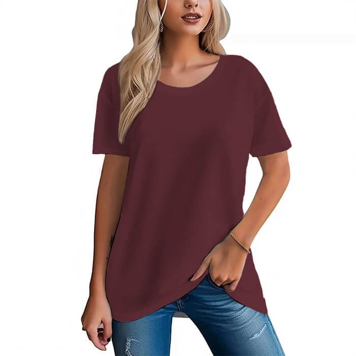 Camiseta de manga corta de algodón para mujer 16 colores