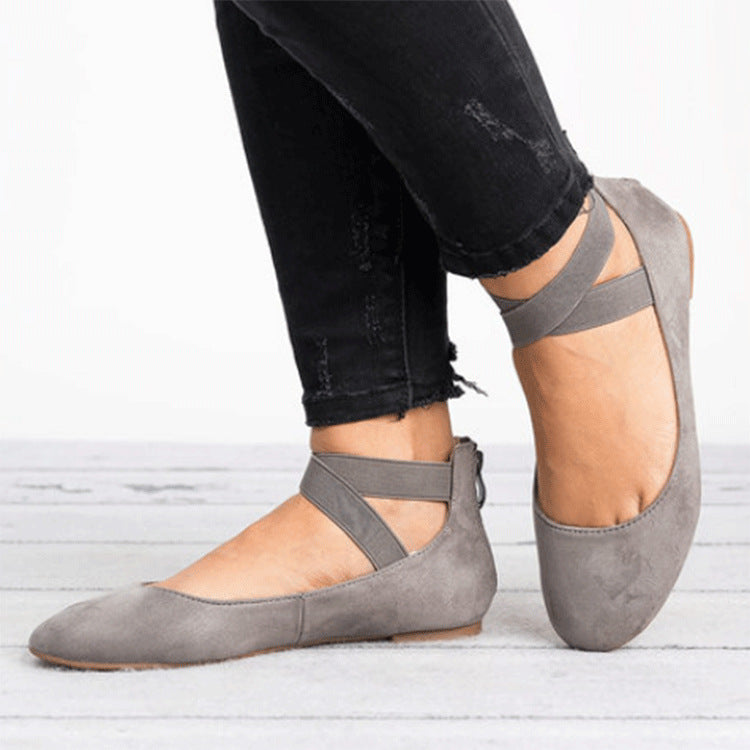 Zapatos casuales de suela suave y ligeros con bandas elásticas de moda de color sólido para mujer