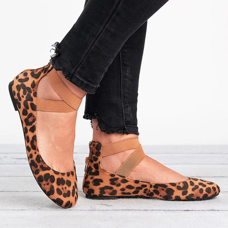 Zapatos casuales de suela suave y ligeros con bandas elásticas de moda de color sólido para mujer