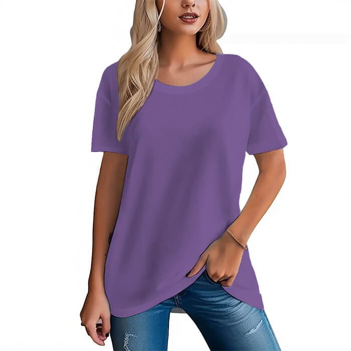 Camiseta de manga corta de algodón para mujer 16 colores