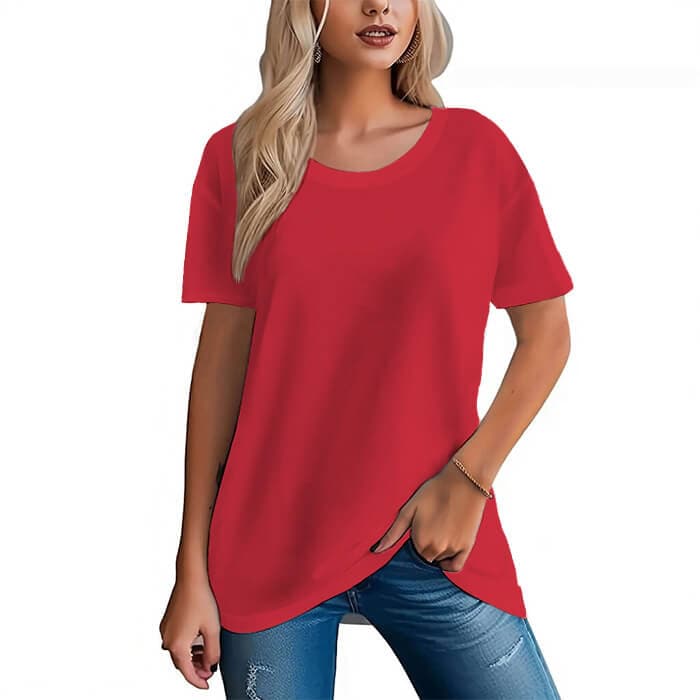 Camiseta de manga corta de algodón para mujer 16 colores