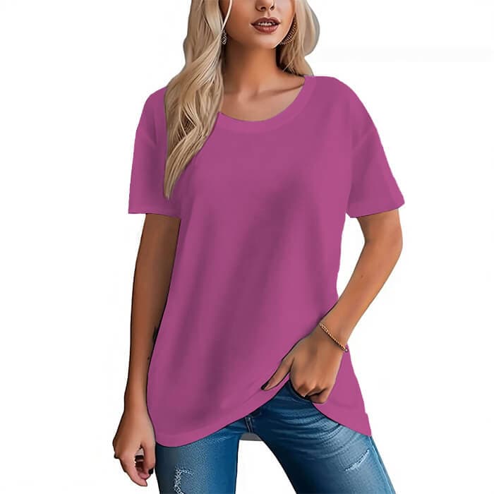 Camiseta de manga corta de algodón para mujer 16 colores