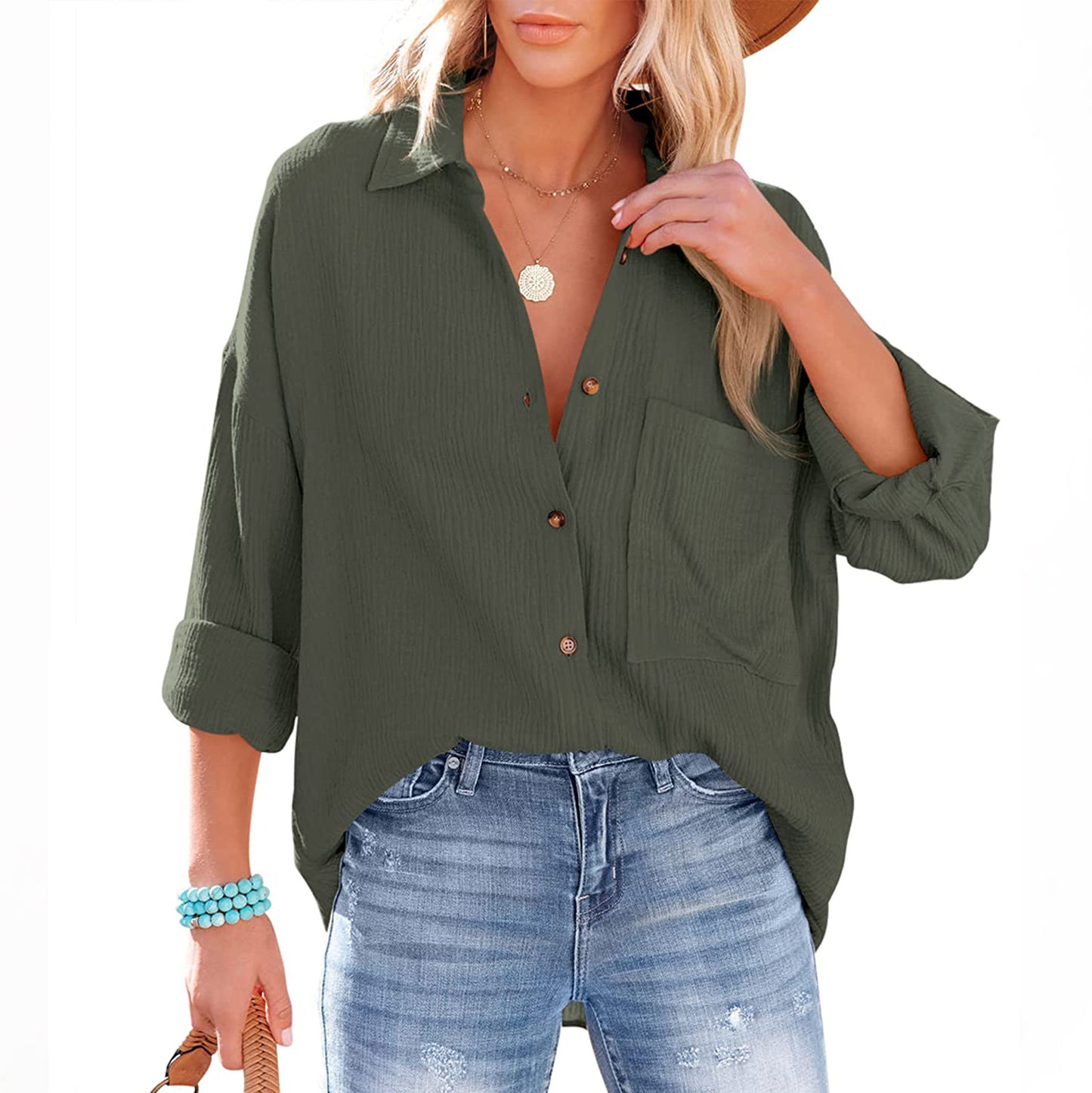 Women's Casual Long Sleeve Blouse