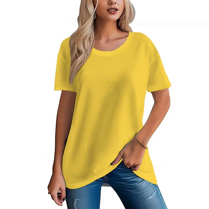 Camiseta de manga corta de algodón para mujer 16 colores