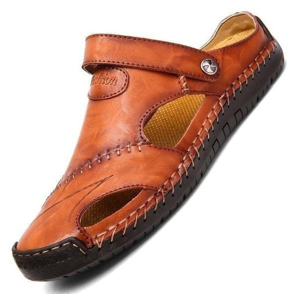 Large Size Soft Leather Men's Breathable Outdoor Sandals