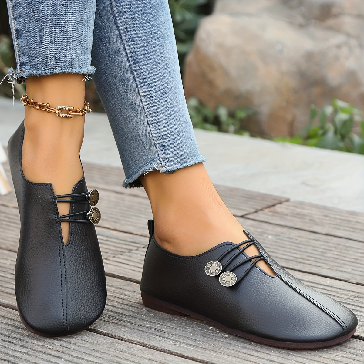 Zapatos planos casuales de suela suave para mujer