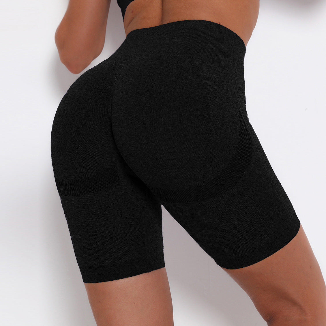 Pantalones deportivos de cinco puntos para mujer con medias de color melocotón para las nalgas