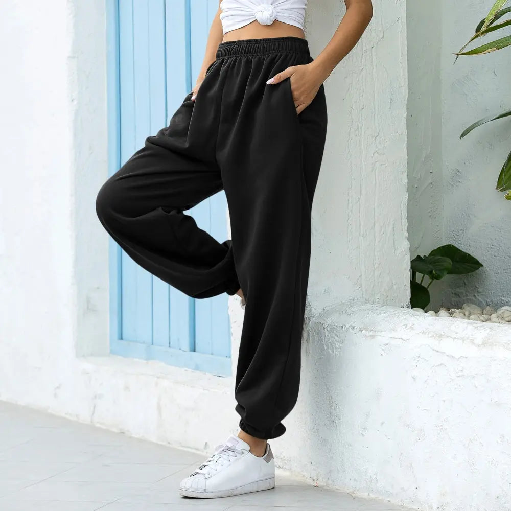 Women Solid Cargo Pants Multicolor Stretch Casual Drawstring